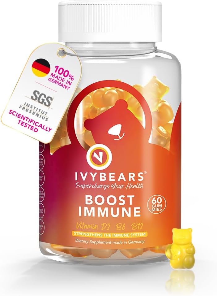 IvyBears Immune Support Gummies | Daily Vitamins for Immune Health | EU Certified Supplement - 60 Count