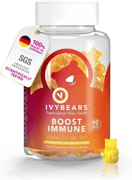 IvyBears Immune Support Gummies | Daily Vitamins for Immune Health | EU Certified Supplement - 60 Count