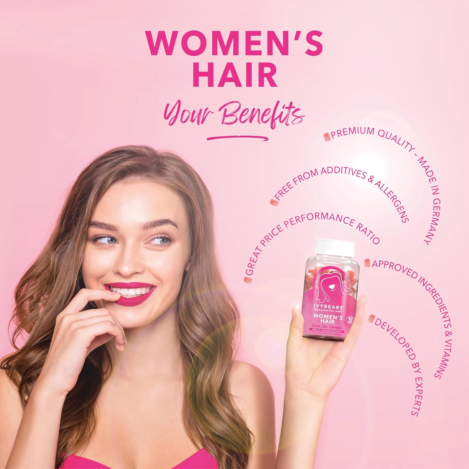 IvyBears Women’s Hair and Immune Support Gummies - 60 Count