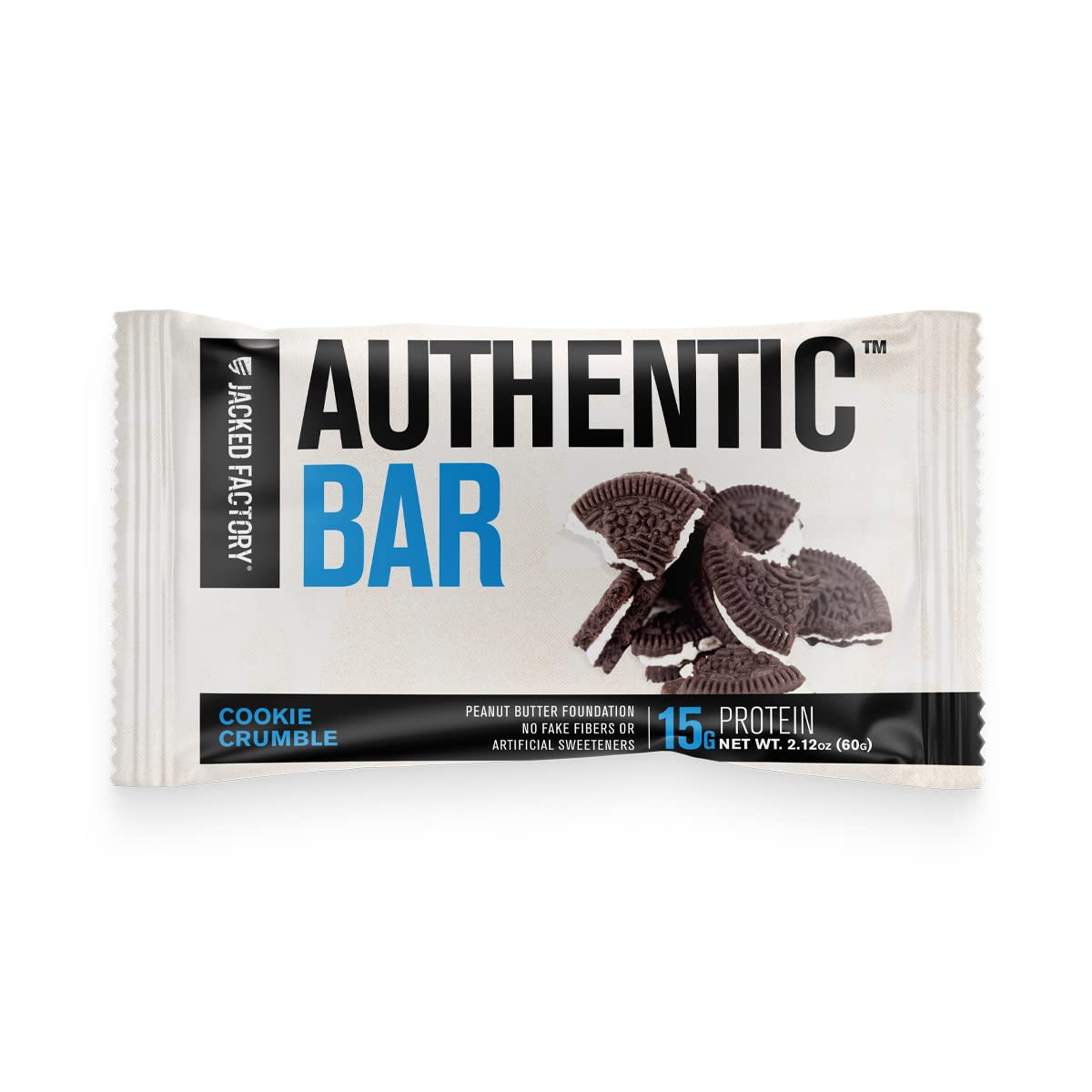 Jacked Factory Cookie Crumble Protein Bars - Delicious Meal Replacement Bars with 15g Whey Protein, Natural Honey, and Peanut Butter - 12 Pack - BoostGo Australia