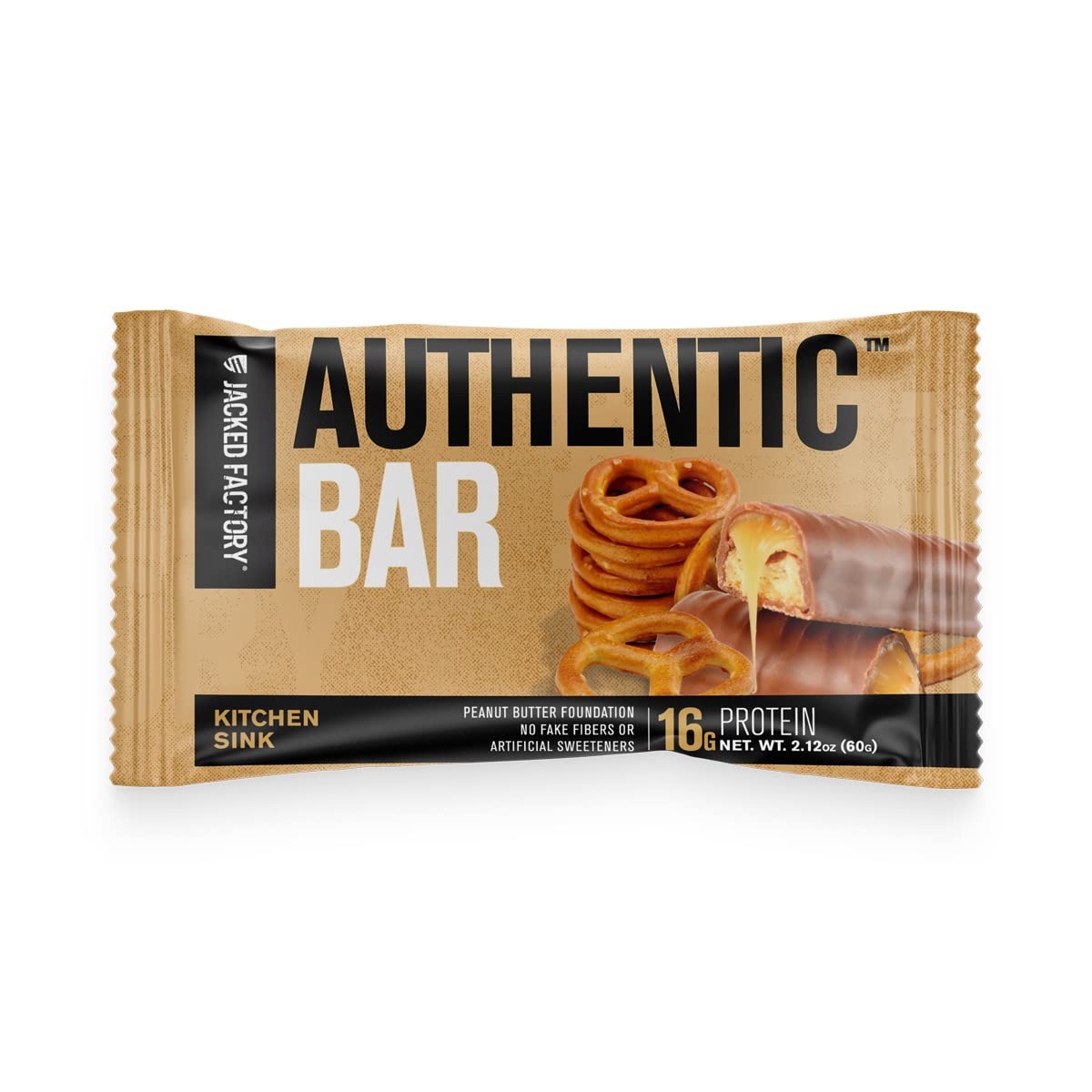 Jacked Factory Kitchen Sink Protein Bars - 16g Whey Isolate, Natural Honey Sweetened, Peanut Butter Base | 12 Pack - BoostGo Australia
