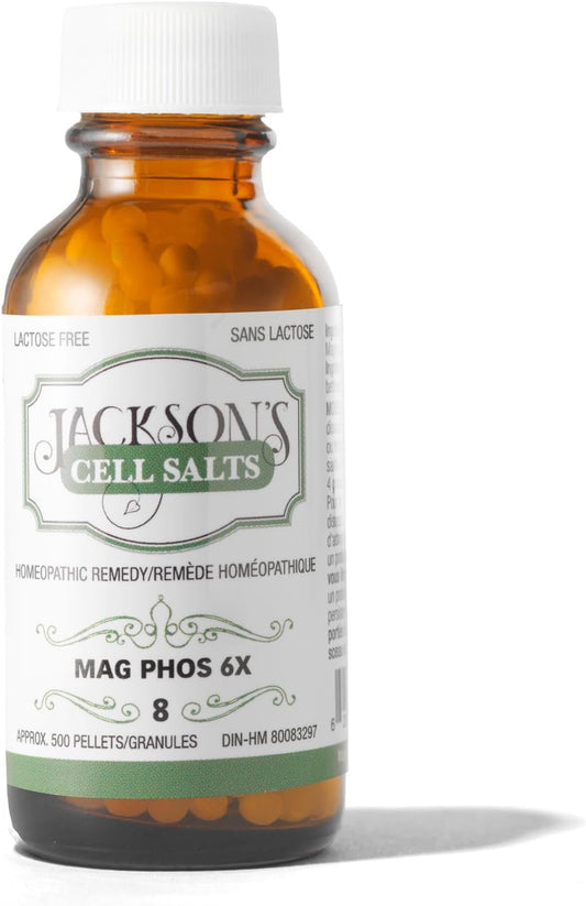 Jackson's Cell Salt #8 Mag Phos 6X - 500 Pellets - Vegan & Lactose-Free Magnesia Phosphorica