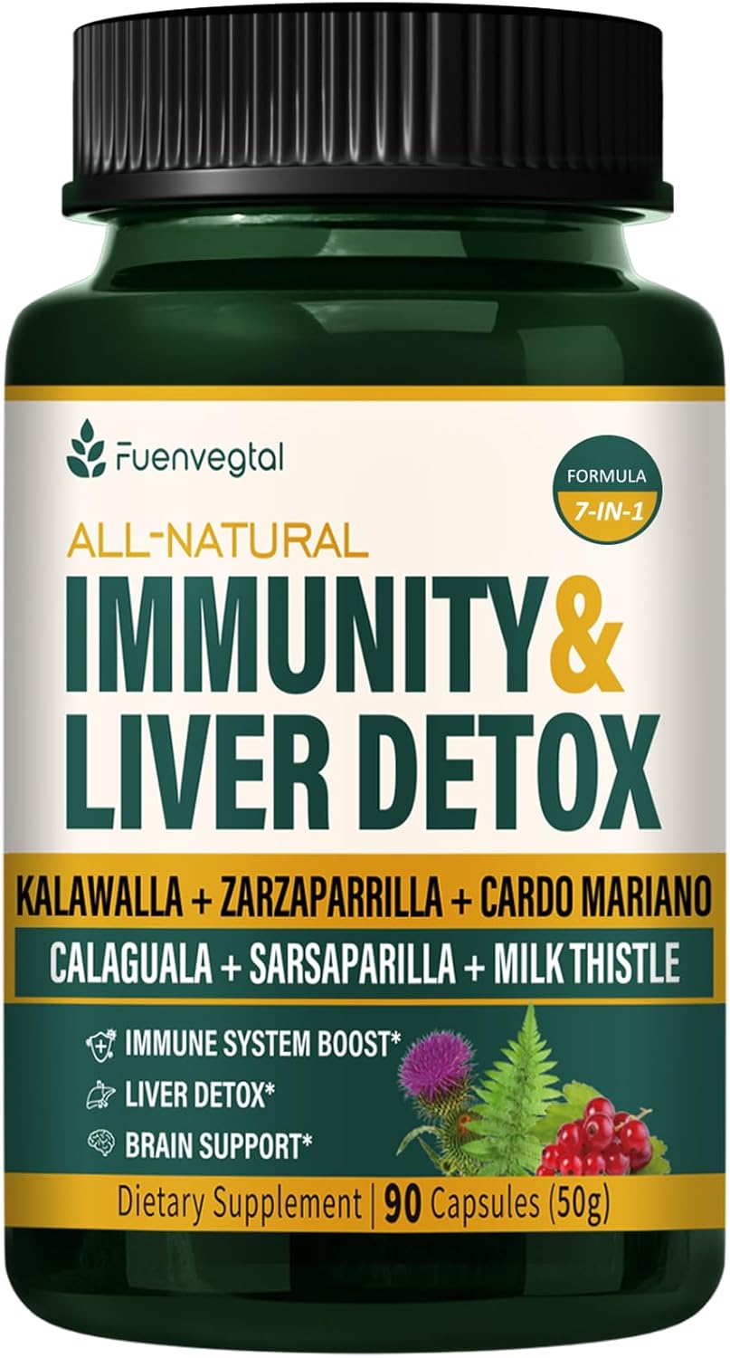 Jamaican Sarsaparilla Root Capsules for Immunity & Liver Detox with Kalawalla Milk Thistle - 90 Count
