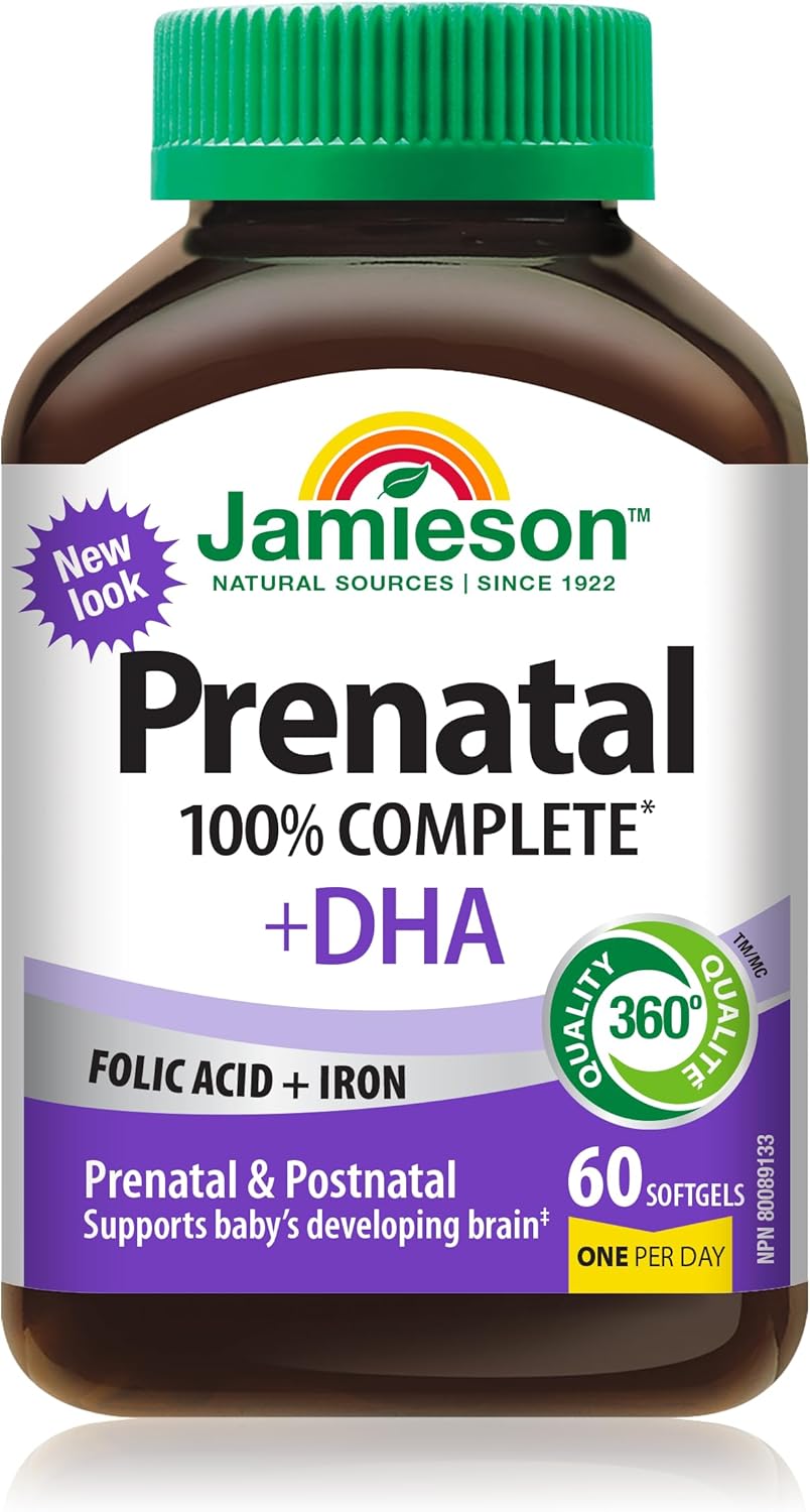 Jamieson Prenatal Multivitamin with DHA - 60 Softgels for Pregnancy Support