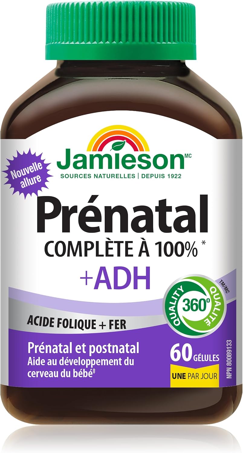 Jamieson Prenatal Multivitamin with DHA - 60 Softgels for Pregnancy Support