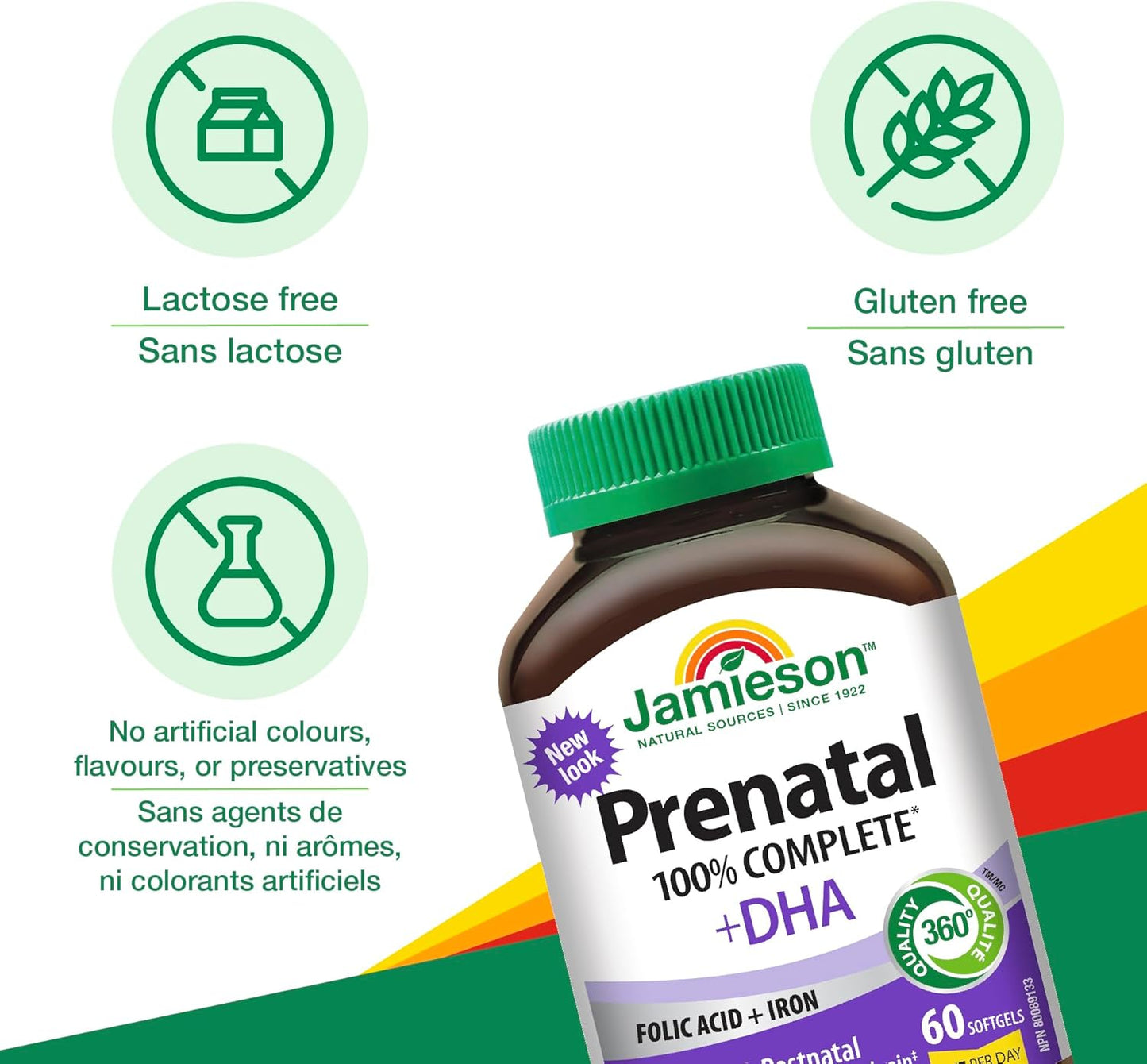 Jamieson Prenatal Multivitamin with DHA - 60 Softgels for Pregnancy Support