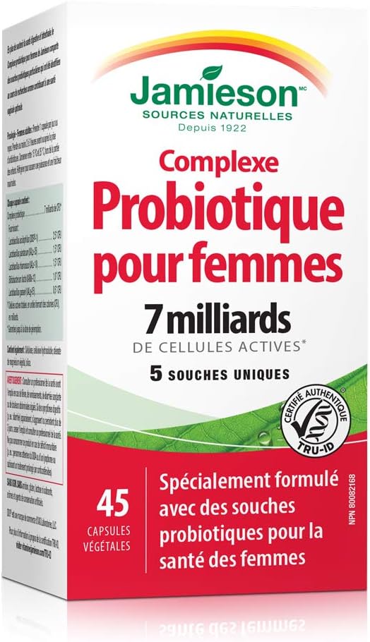 Jamieson Women's Probiotic Complex with 7 Billion CFUs, 45 Vegetarian Capsules