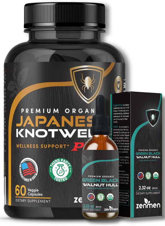 Japanese Knotweed Capsule and Green Black Walnut Tincture Bundle for Immune Support