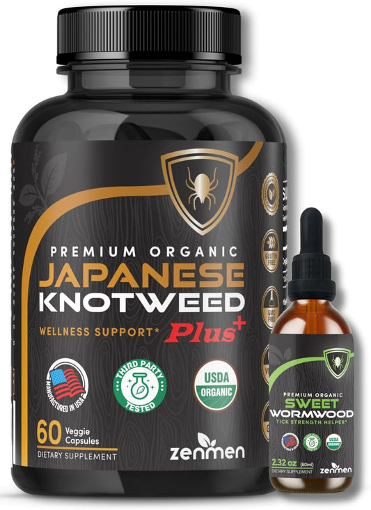 Japanese Knotweed Capsules and Sweet Wormwood Tincture Bundle for Immune Support