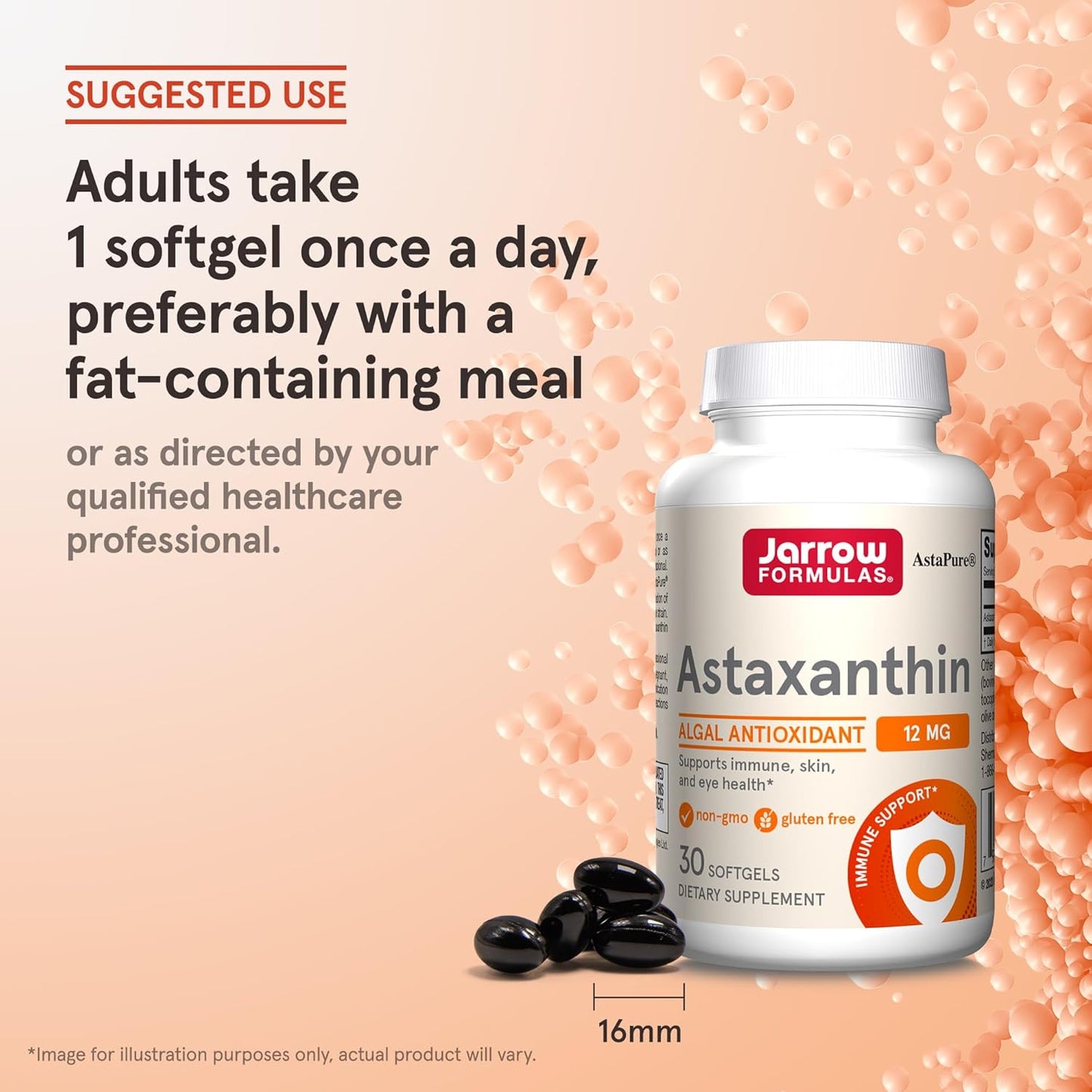 Jarrow Formulas® Astaxanthin 12 mg Softgels - Antioxidant Support for Immune & Eye Health - 30 Day Supply