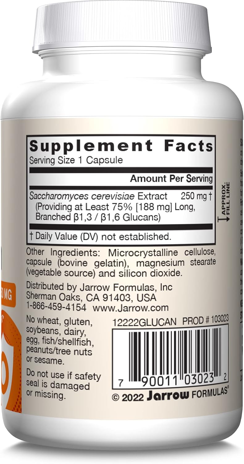 Jarrow Formulas® Beta Glucan Capsules - 60 Day Supply for Immune Health Support