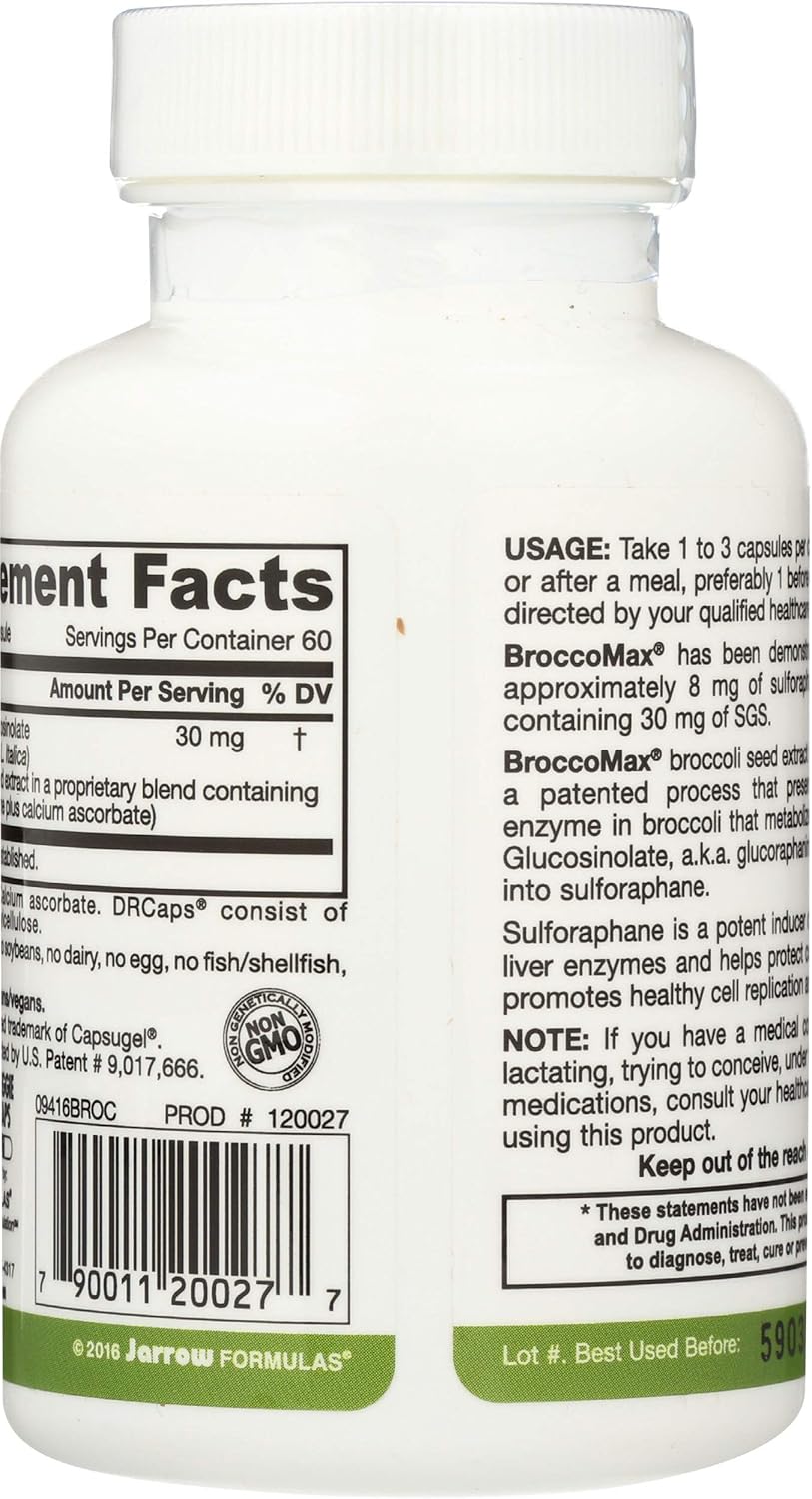 Jarrow Formulas Brocco Max Capsules - 500mg, 60 Count Bottle