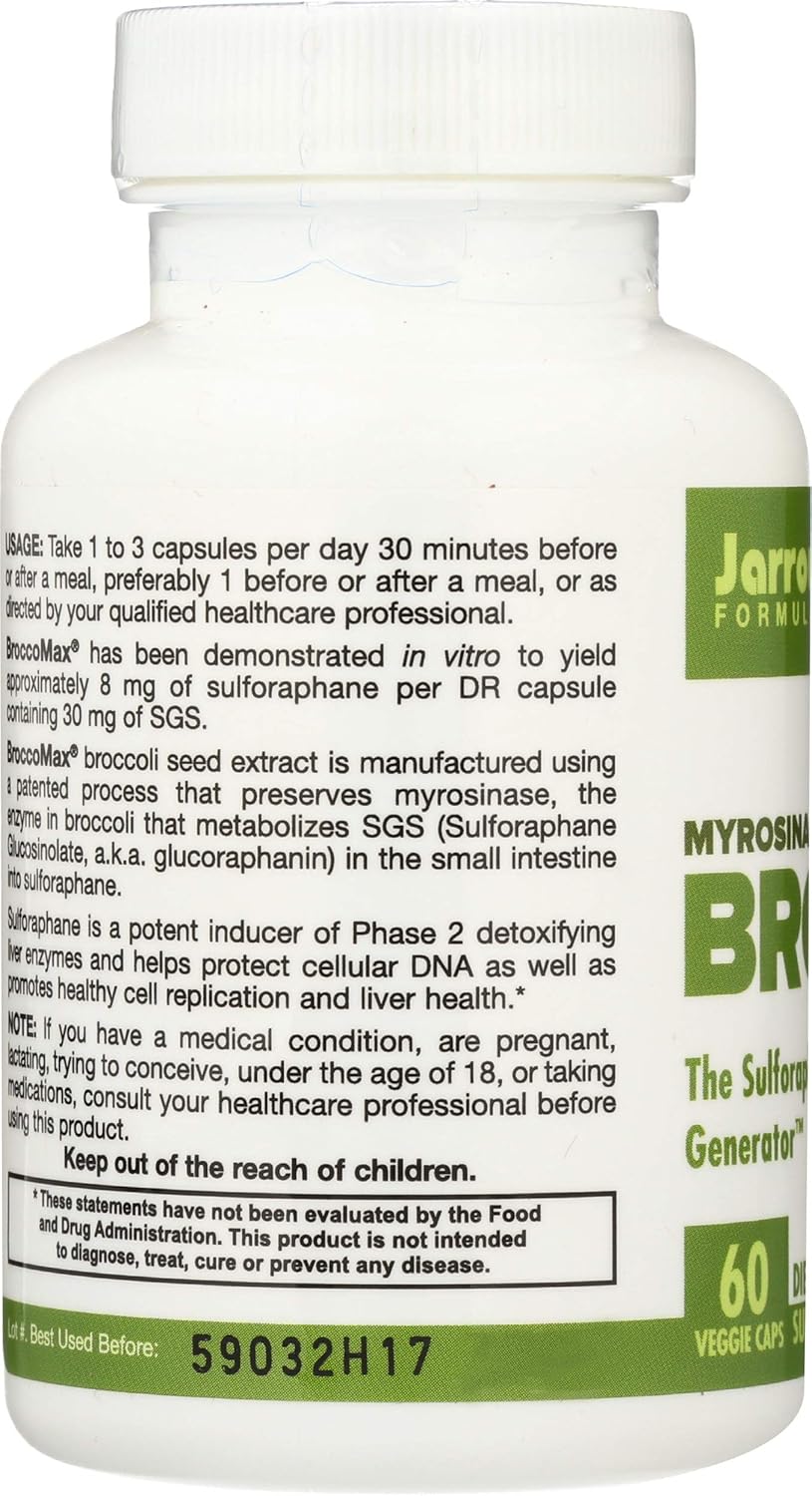 Jarrow Formulas Brocco Max Capsules - 500mg, 60 Count Bottle