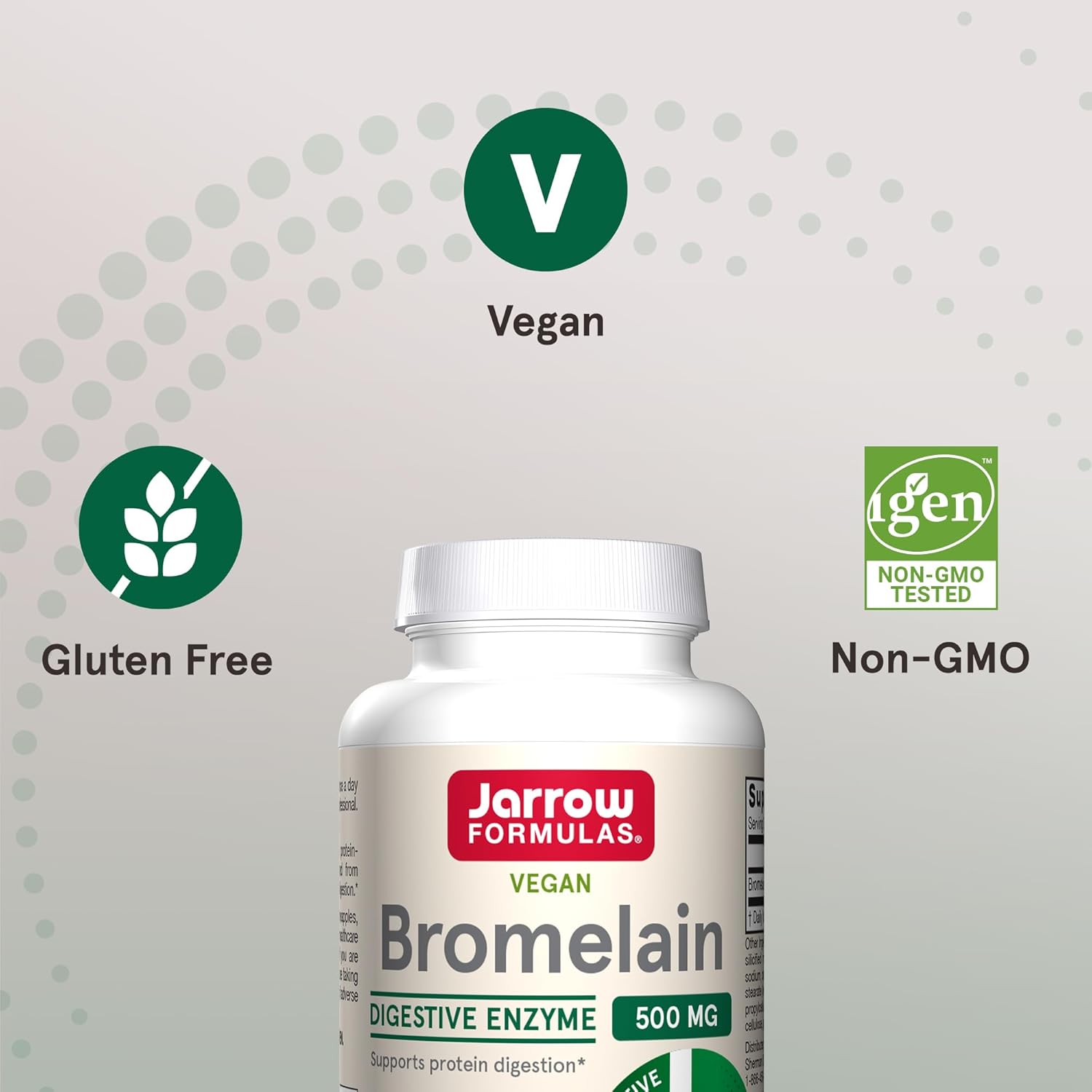 Jarrow Formulas Bromelain 500 mg Tablets for Protein Digestion - 720 Tablets, 60 Day Supply (12 Pack)