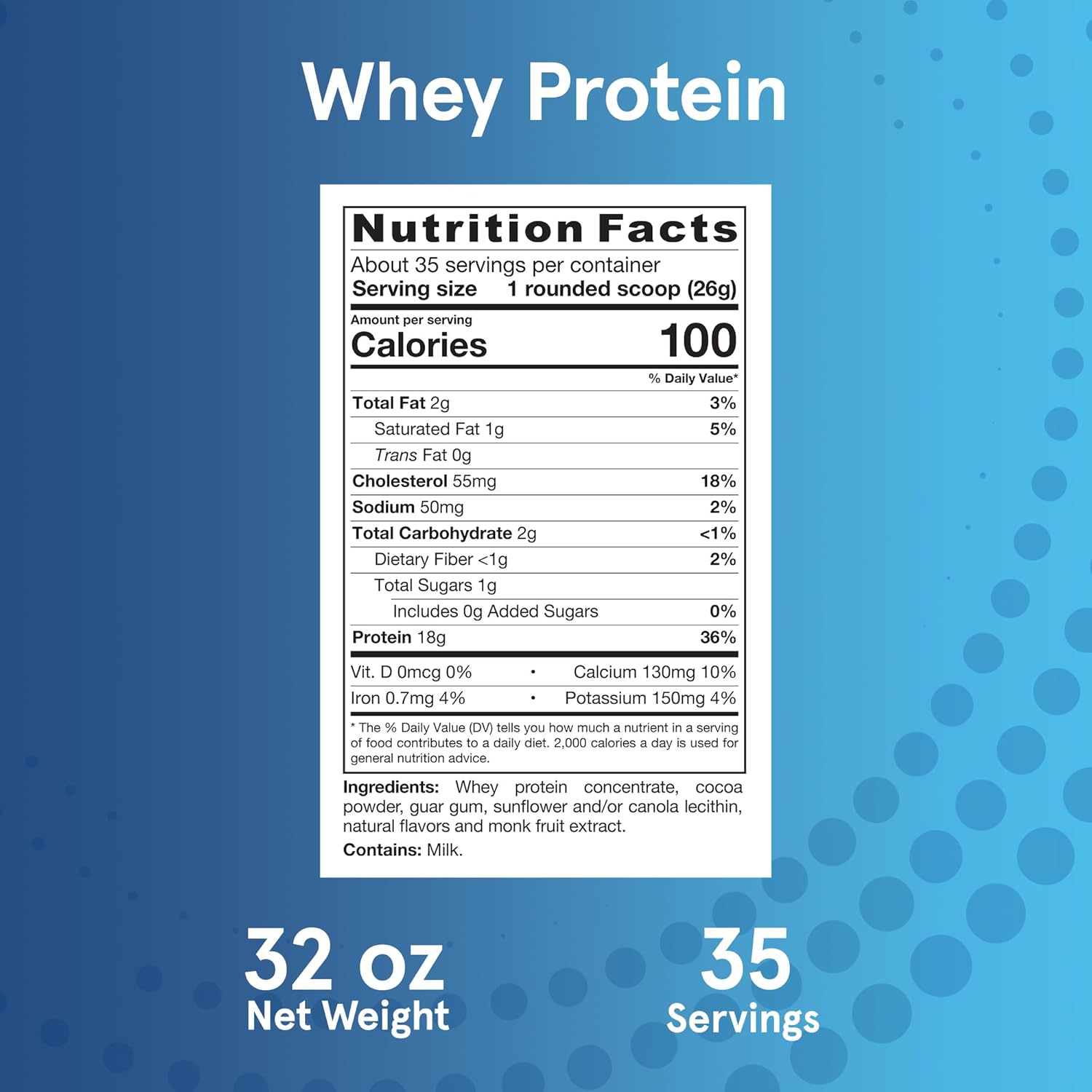 Jarrow Formulas Chocolate Whey Protein Powder - 32 oz, 18g Protein, 3.8g BCAAs, Glutamine - Muscle Recovery Support Supplement