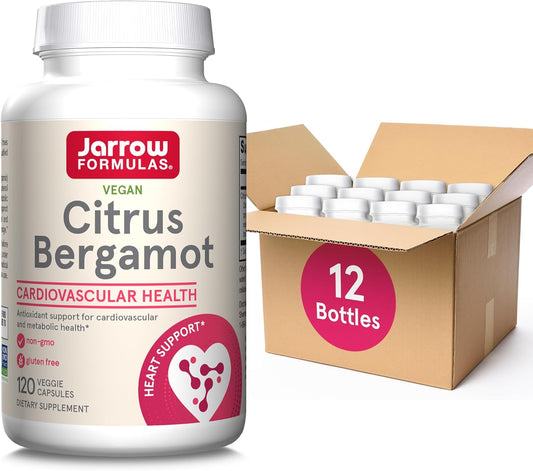 Jarrow Formulas Citrus Bergamot 500mg Veggie Capsules - Antioxidant Support for Heart & Metabolic Health - Gluten Free Dietary Supplement - 120 Servings