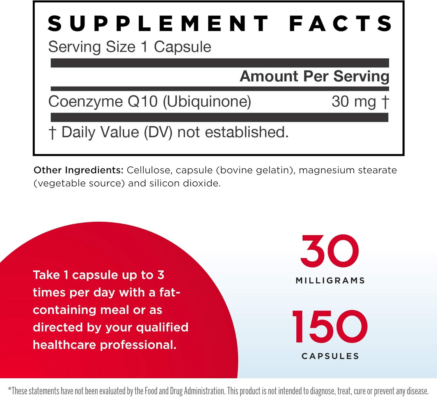 Jarrow Formulas Co-Q10 30 mg Capsules for Cellular Energy Production - 150 Count