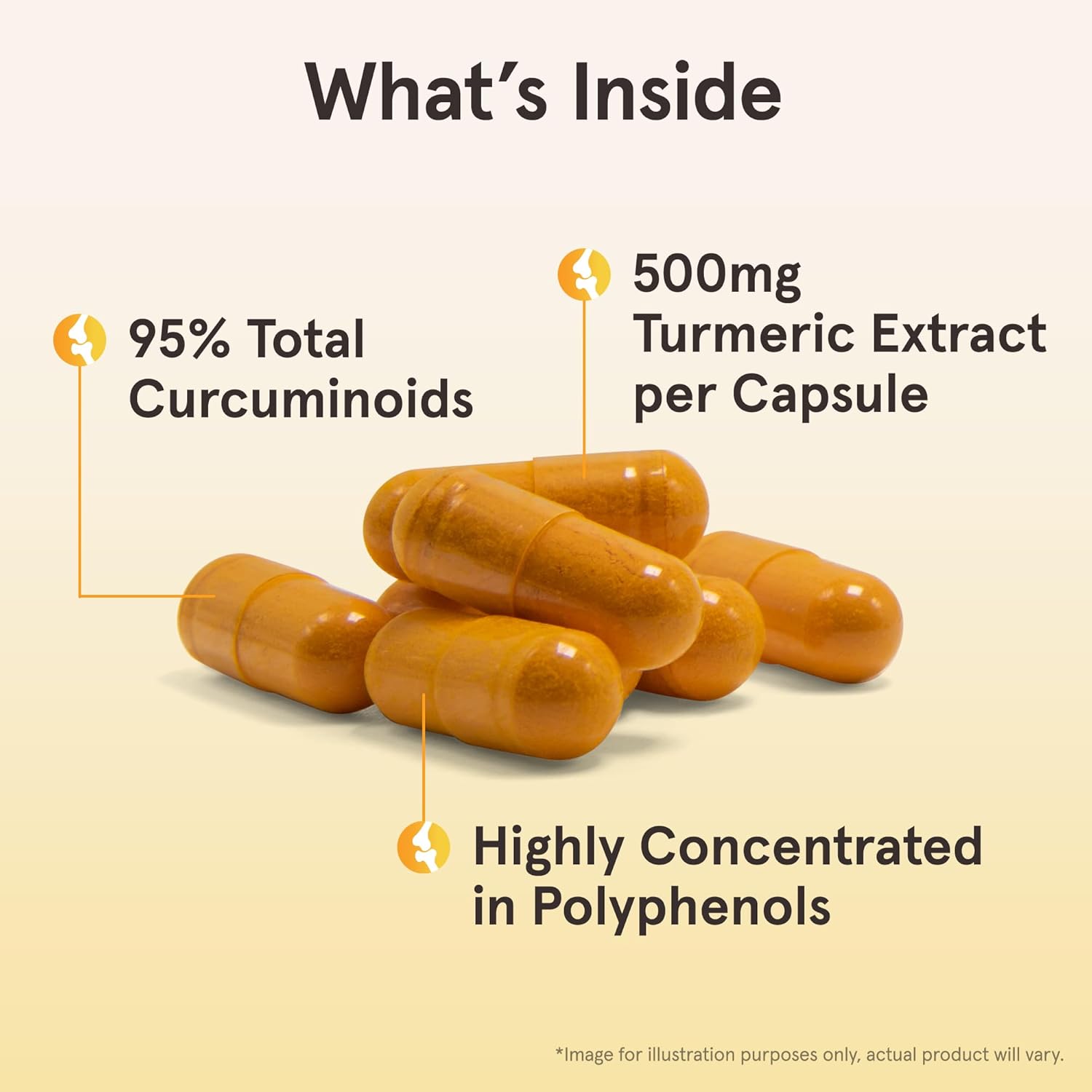 Jarrow Formulas® Curcumin 95 500 mg: Turmeric Extract Antioxidant for Bone & Joint Support, 60 Veg Capsules