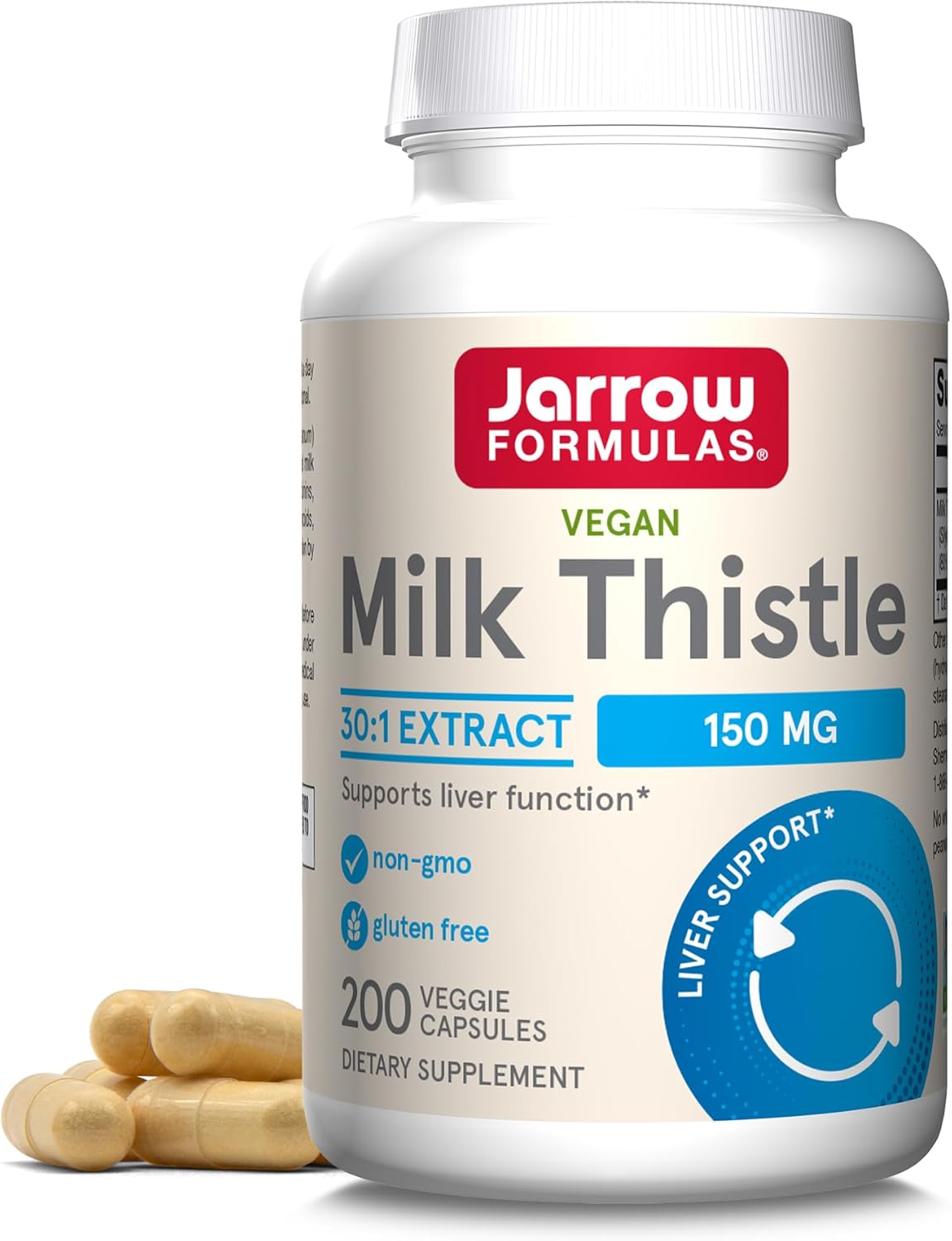Jarrow Formulas Curcumin 95 500mg & Milk Thistle 150mg - 120 Servings of Veggie Caps with Standardized Silymarin Extract
