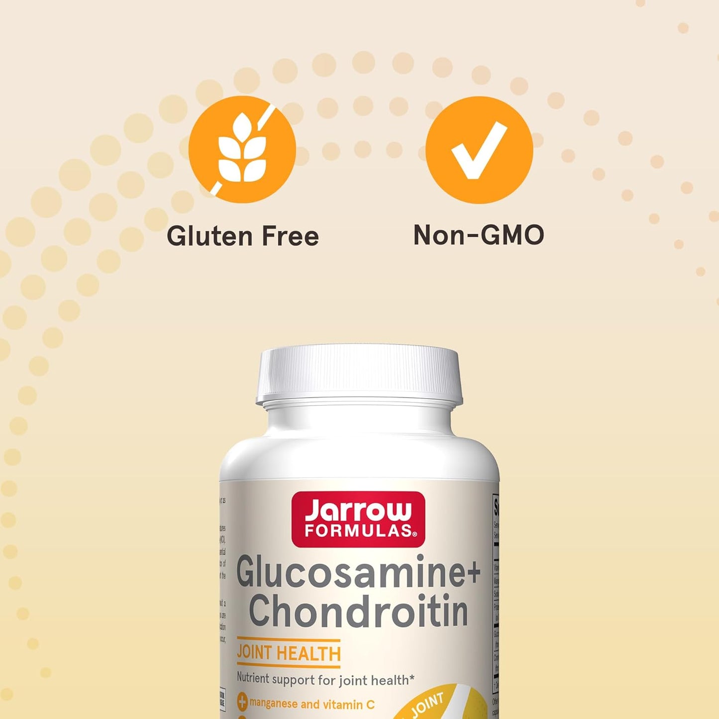 Jarrow Formulas Glucosamine + Chondroitin Capsules - Joint Health Support with Vitamin C & Manganese - 240 count