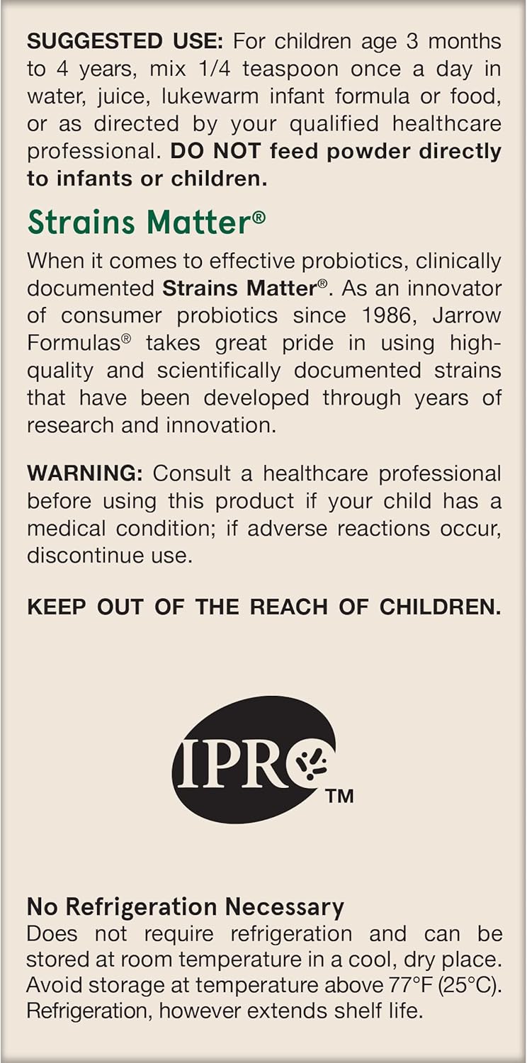 Jarrow Formulas Jarro-Dophilus Baby Probiotic Powder with GOS Prebiotic, 60 Day Supply - Pack of 12