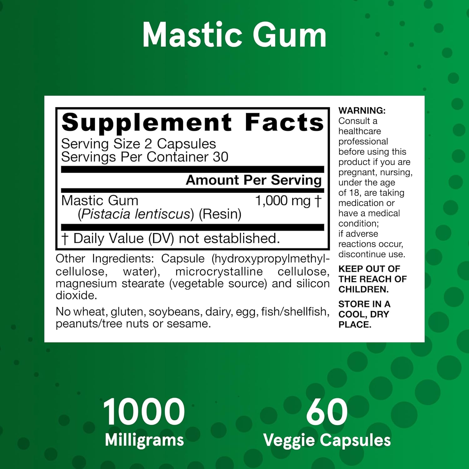 Jarrow Formulas Mastic Gum 1000 mg Capsules - 60 Veggie Caps, Gastrointestinal Health Support - 30 Day Supply (Pack of 12) - BoostGo Australia