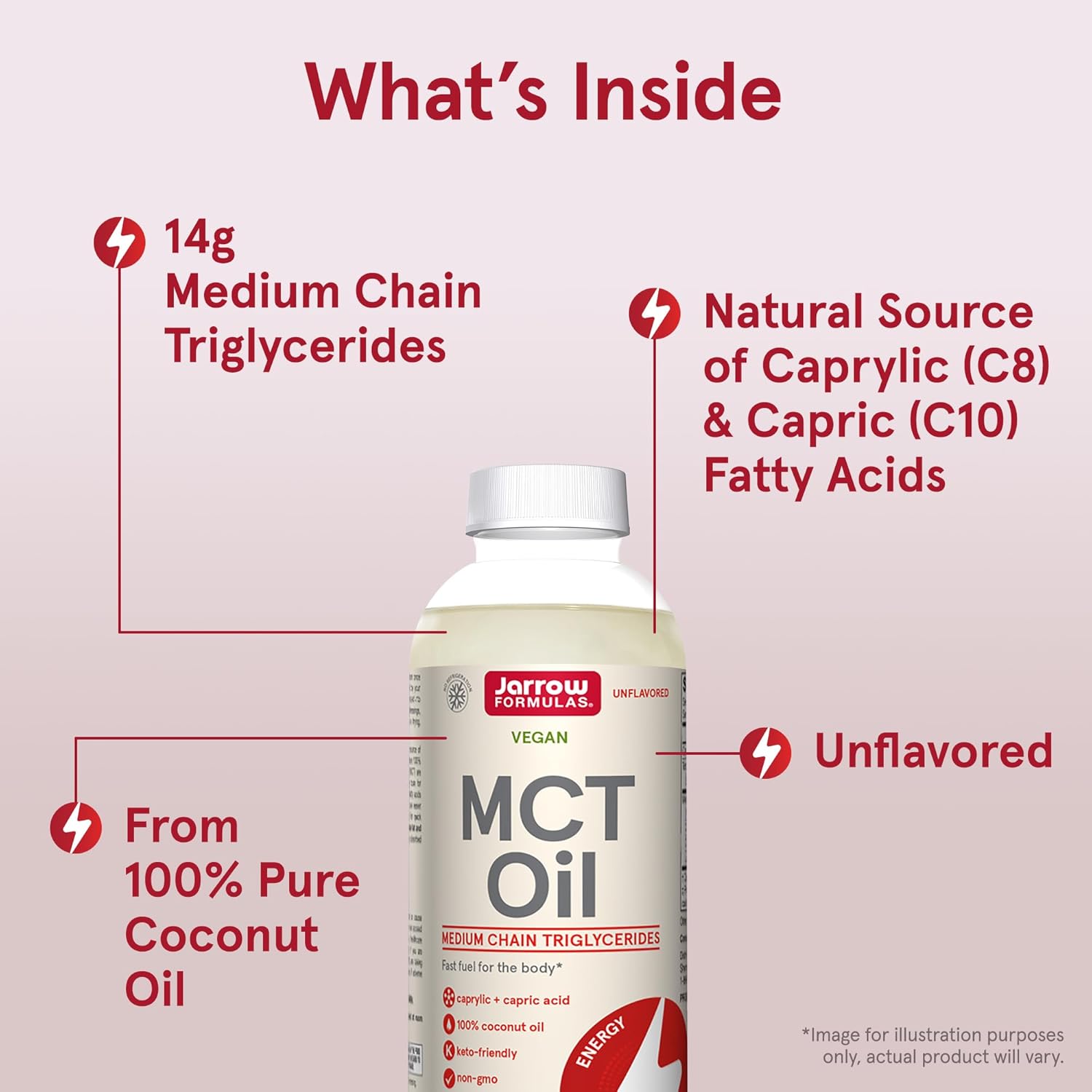 Jarrow Formulas MCT Oil - 20 fl oz Liquid Dietary Supplement for Quick Energy on Ketogenic Diets - 39 Day Supply