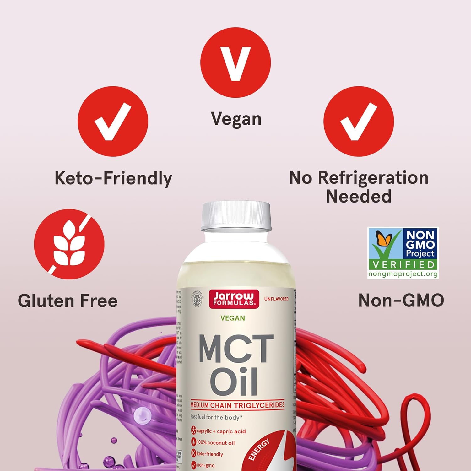 Jarrow Formulas MCT Oil - 20 fl oz Liquid Dietary Supplement for Quick Energy on Ketogenic Diets - 39 Day Supply