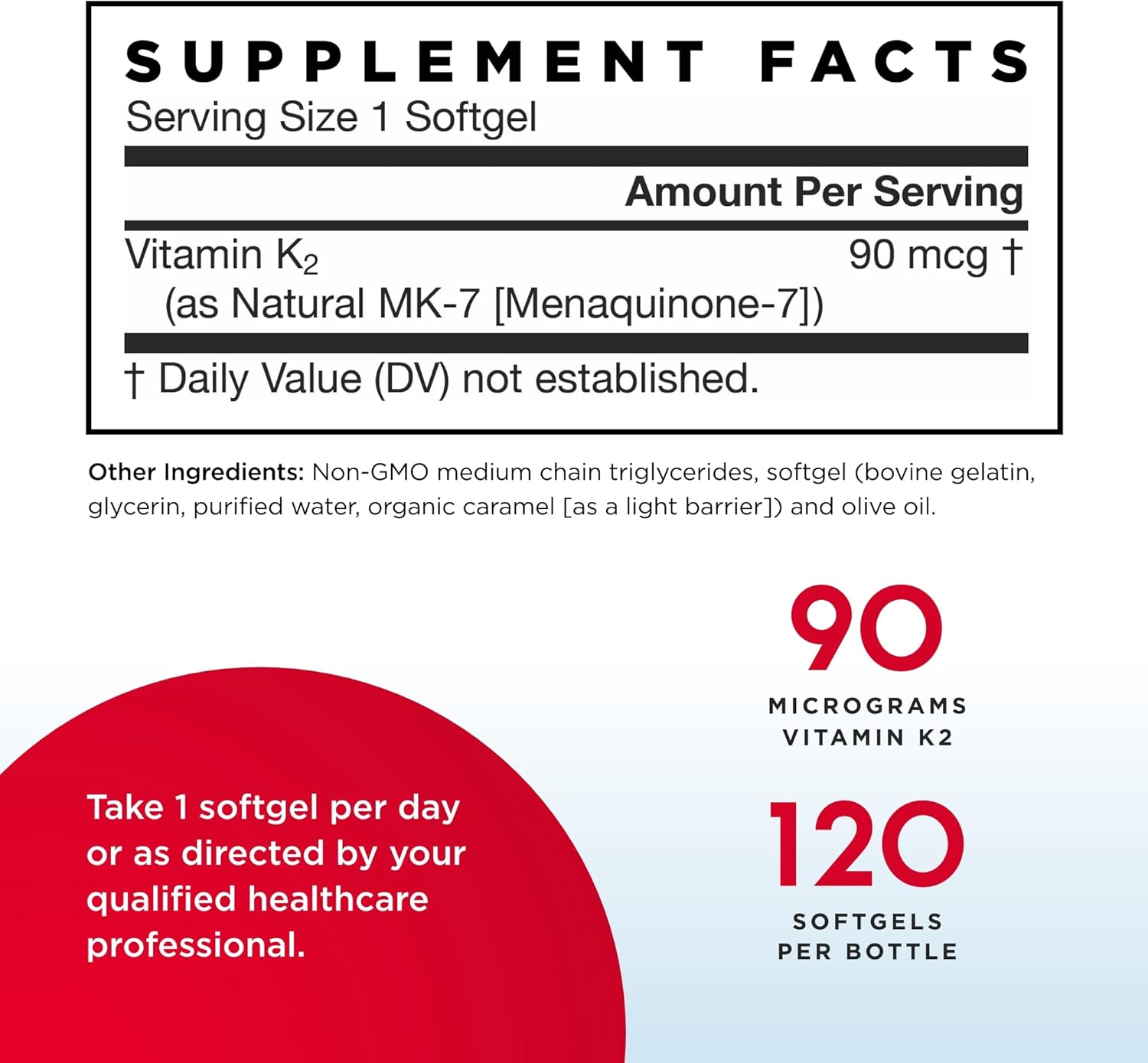 Jarrow Formulas MK-7 90 mcg Softgels - 240 Servings, Pack of 2 - Vitamin K for Bone Health and Heart Support