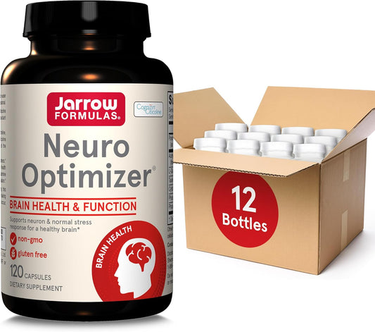 Jarrow Formulas Neuro Optimizer: Brain Health & Antioxidant Support, 120 Capsules - Pack of 12, 30 Day Supply