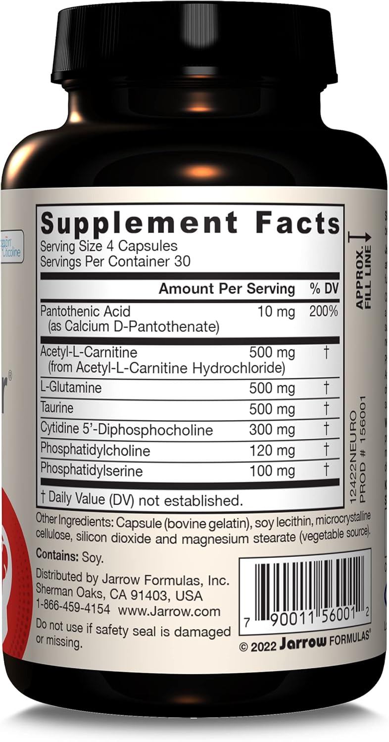 Jarrow Formulas Neuro Optimizer: Brain Health & Antioxidant Support, 120 Capsules - Pack of 12, 30 Day Supply