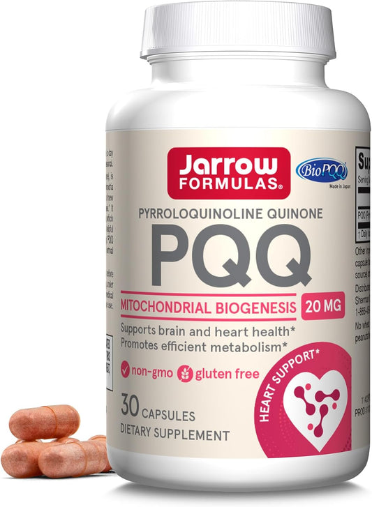 Jarrow Formulas® PQQ 20 mg Supplement for Heart, Brain, Metabolism - 30 Veggie Capsules, 30 Day Supply