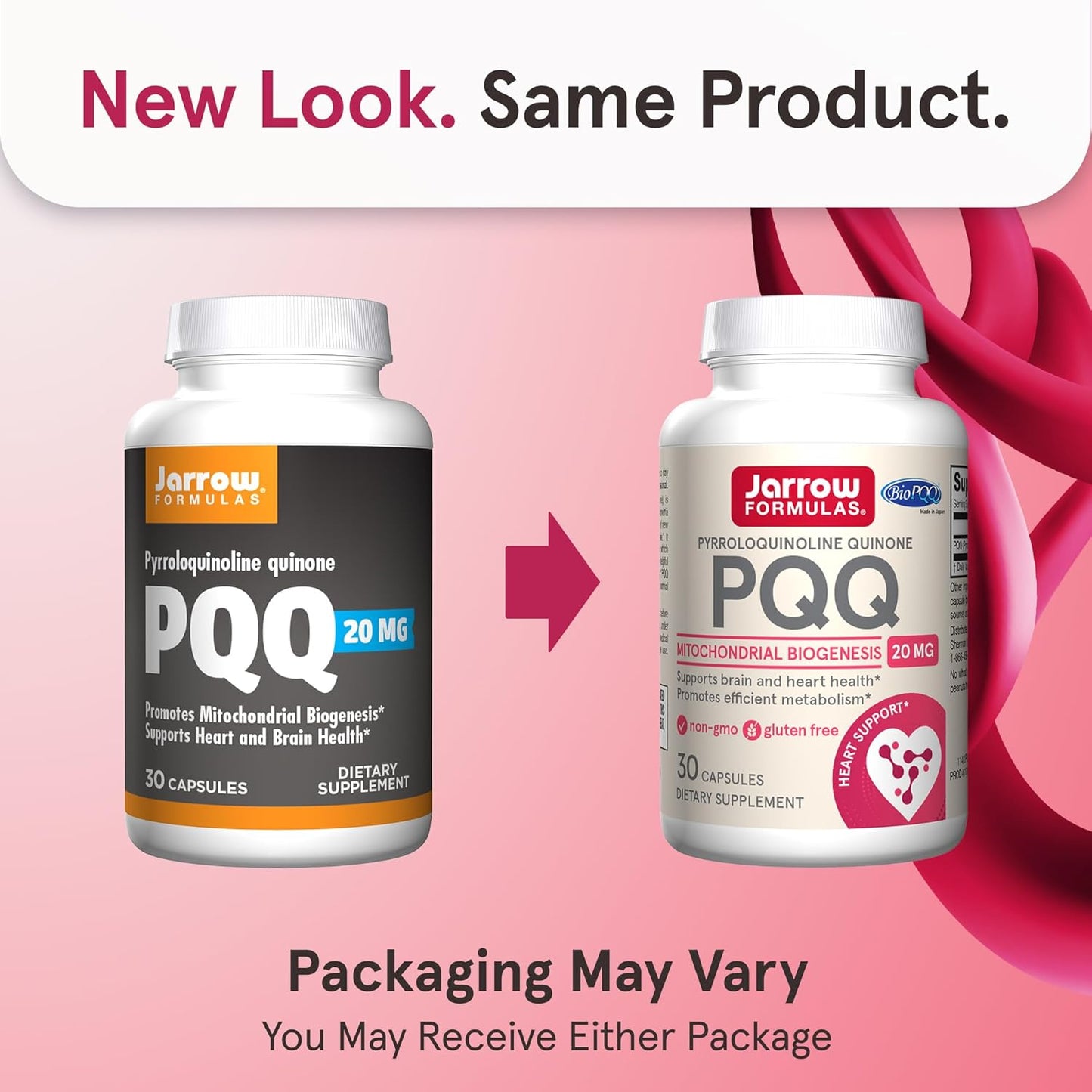 Jarrow Formulas® PQQ 20 mg Supplement for Heart, Brain, Metabolism - 30 Veggie Capsules, 30 Day Supply