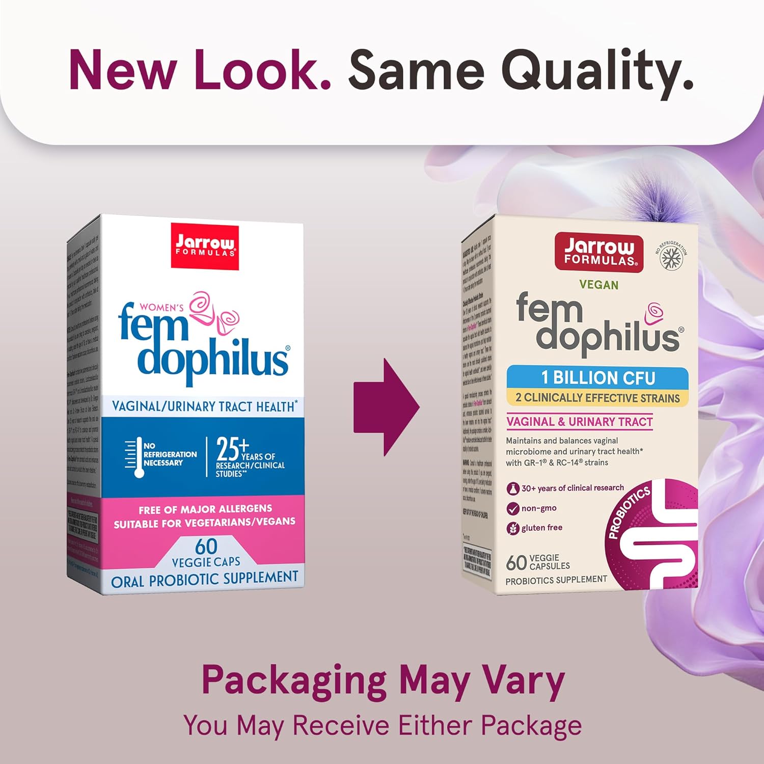 Jarrow Formulas Probiotics Bundle: Fem-Dophilus 1B CFU & Jarro-Dophilus EPS 10B CFU, 180 Veggie Caps