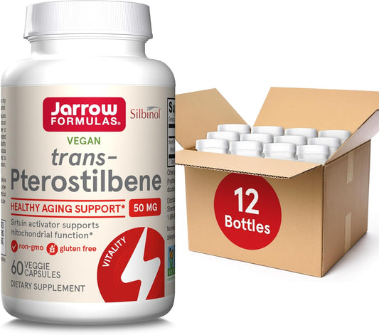 Jarrow Formulas Pterostilbene 50mg Veggie Capsules for Antioxidant & Healthy Aging Support - 720 Capsules Total