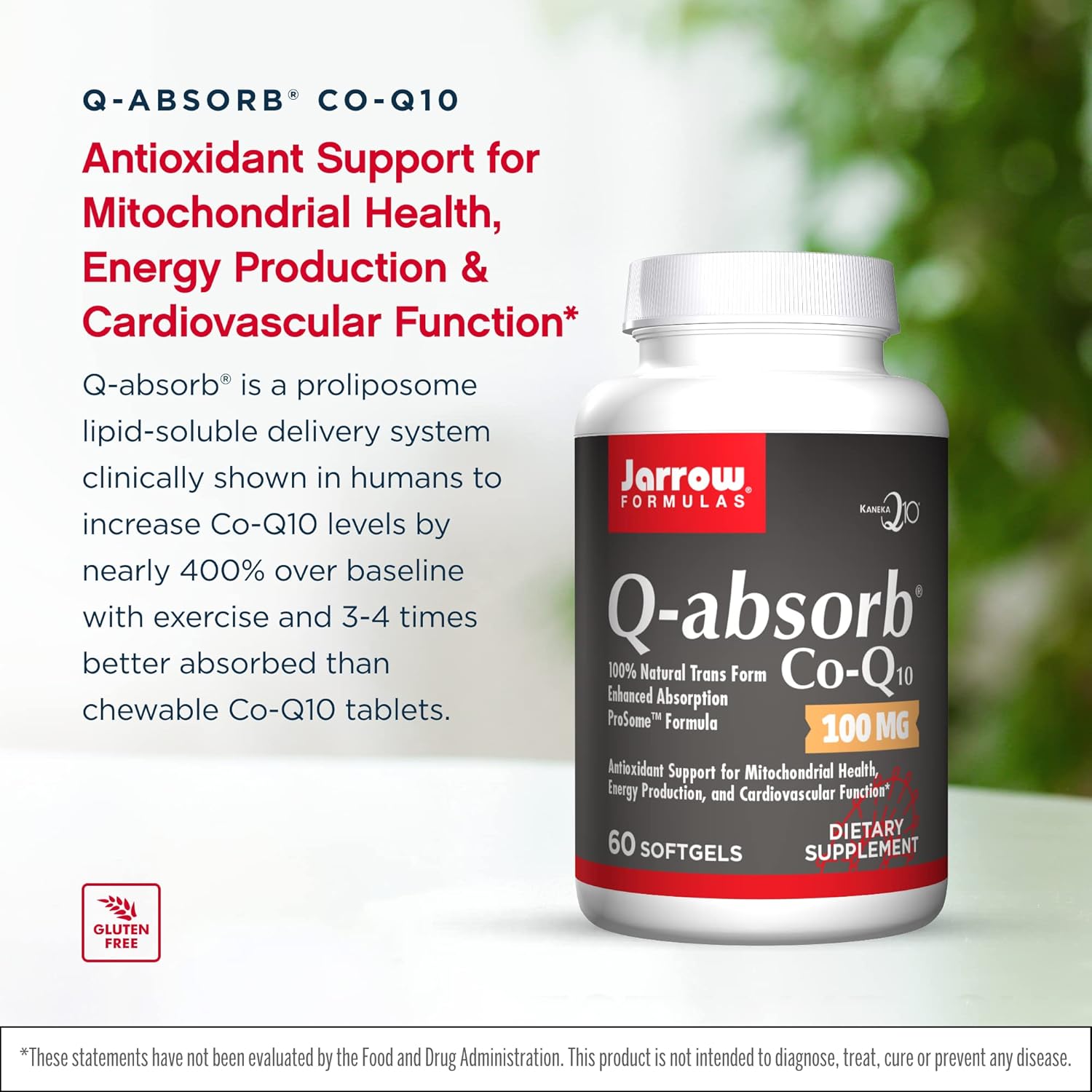 Jarrow Formulas Q-Absorb Co-Q10 100 mg Softgels, 2-Pack - High Absorption Antioxidant for Energy & Heart Health - 120 Servings - BoostGo Australia