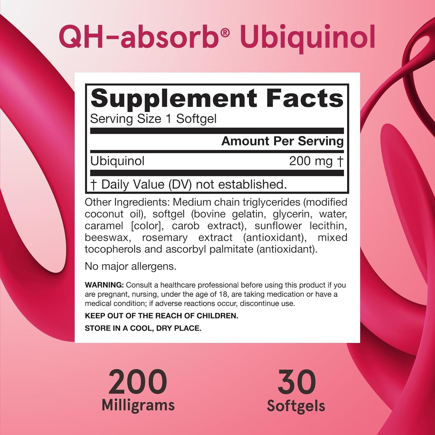 Jarrow Formulas QH-Absorb Ubiquinol 200mg Softgels - Cardiovascular Support - 30 Day Supply