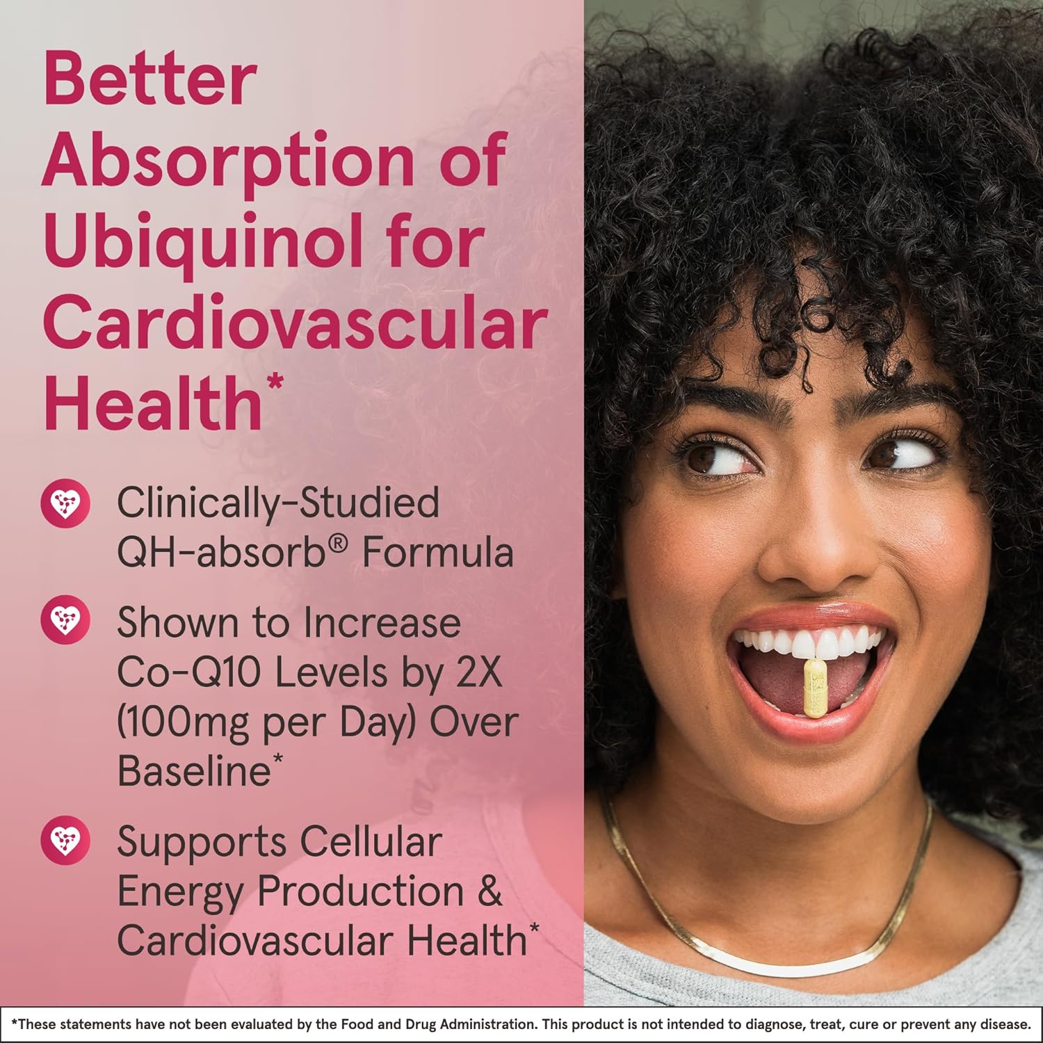 Jarrow Formulas QH-Absorb Ubiquinol Supplement 100mg Softgels - Cardiovascular Health - 60 Day Supply