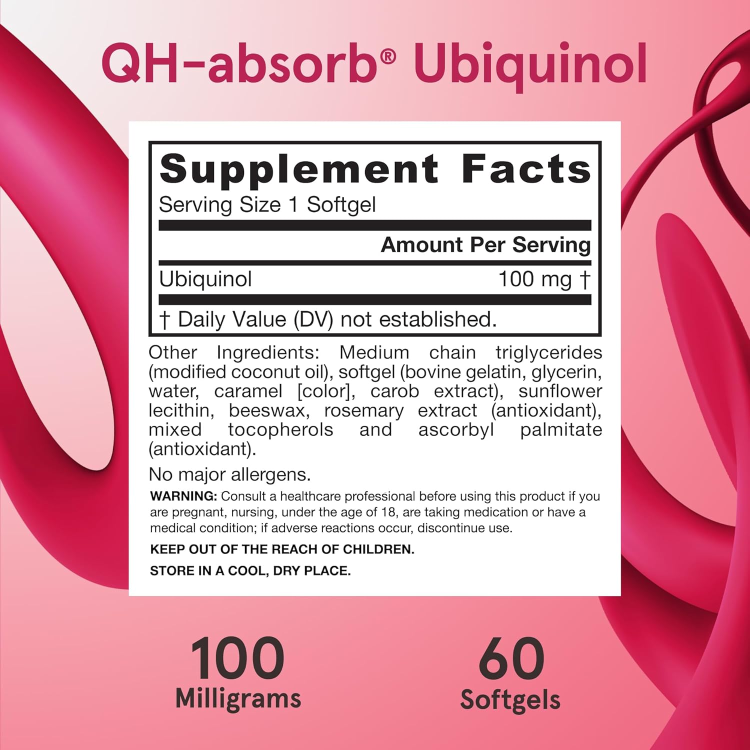 Jarrow Formulas QH-Absorb Ubiquinol Supplement 100mg Softgels - Cardiovascular Health - 60 Day Supply