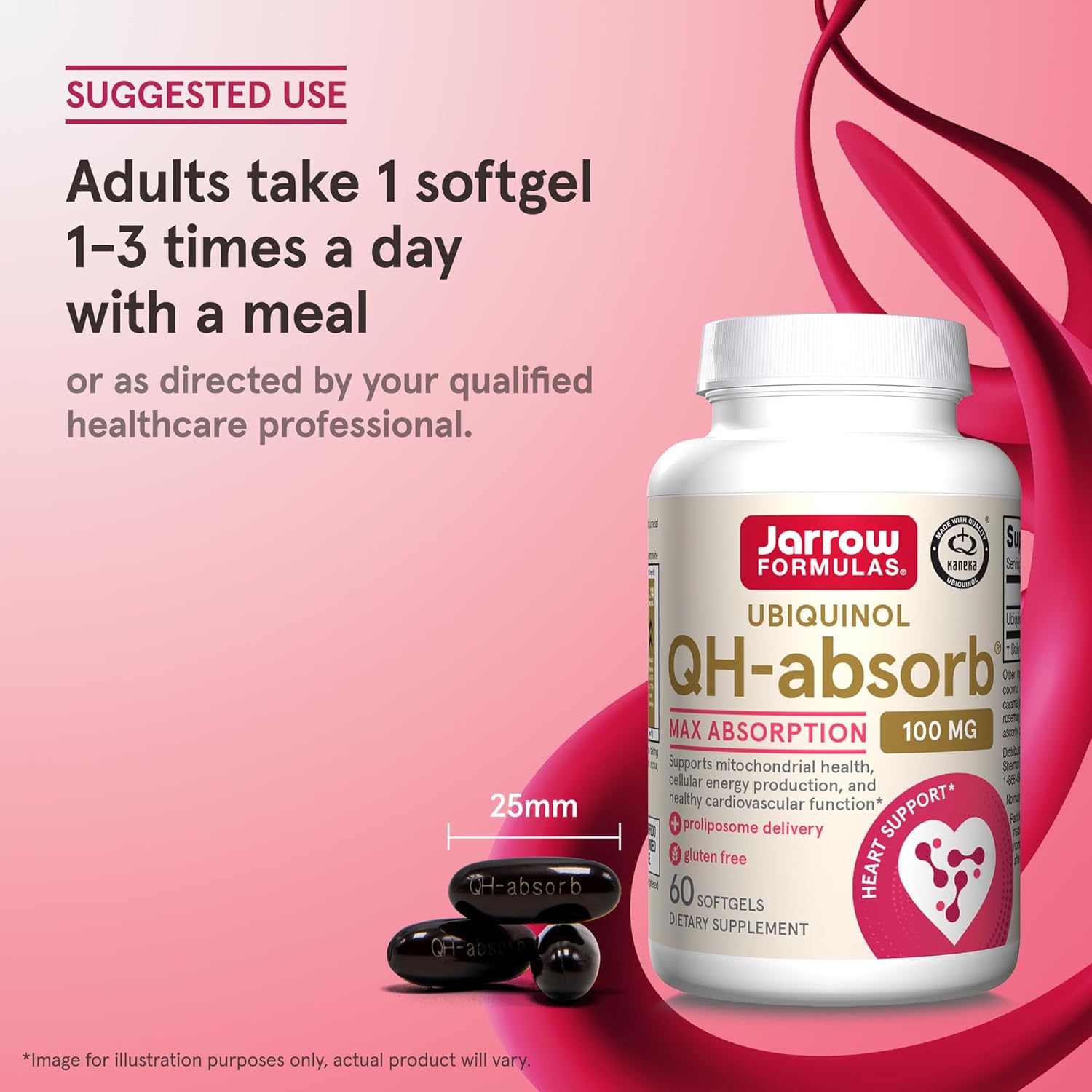 Jarrow Formulas QH-Absorb Ubiquinol Supplement 100mg Softgels - Cardiovascular Health - 60 Day Supply