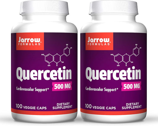 Jarrow Formulas Quercetin 500mg - 200 Veggie Capsules for Antioxidant, Cardiovascular, & Immune Health - Pack of 2
