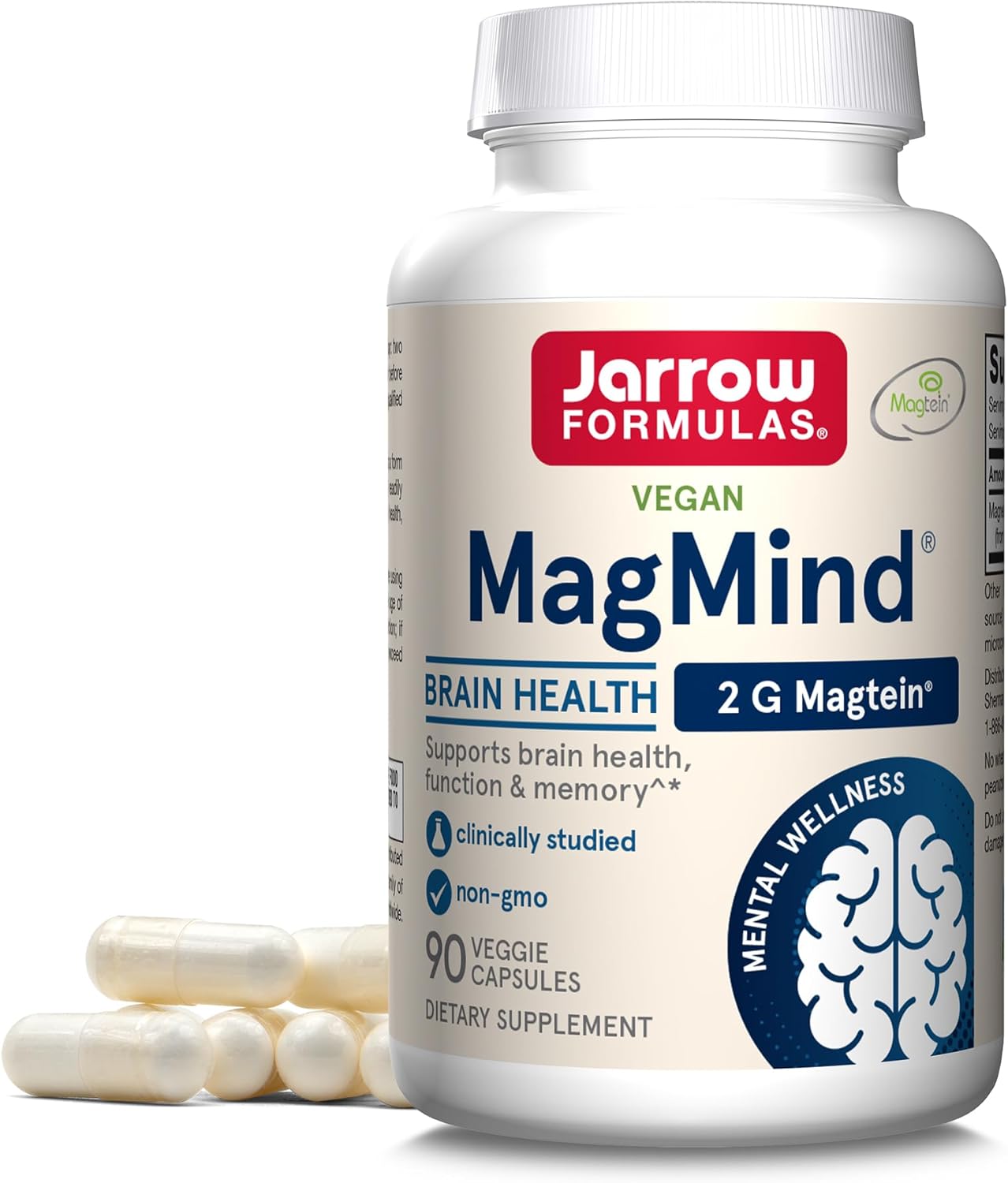 Jarrow Formulas Turmeric Curcumin Extract Capsules with MagMind Brain Health Support - 500mg, 120 Servings