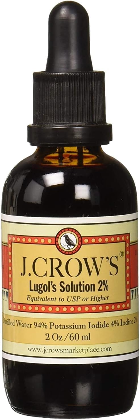 J.CROW'S® Lugol's 2% Iodine Solution & 'Folk Medicine' Book Bundle: Trusted Iodine Formula with Natural Health Wisdom