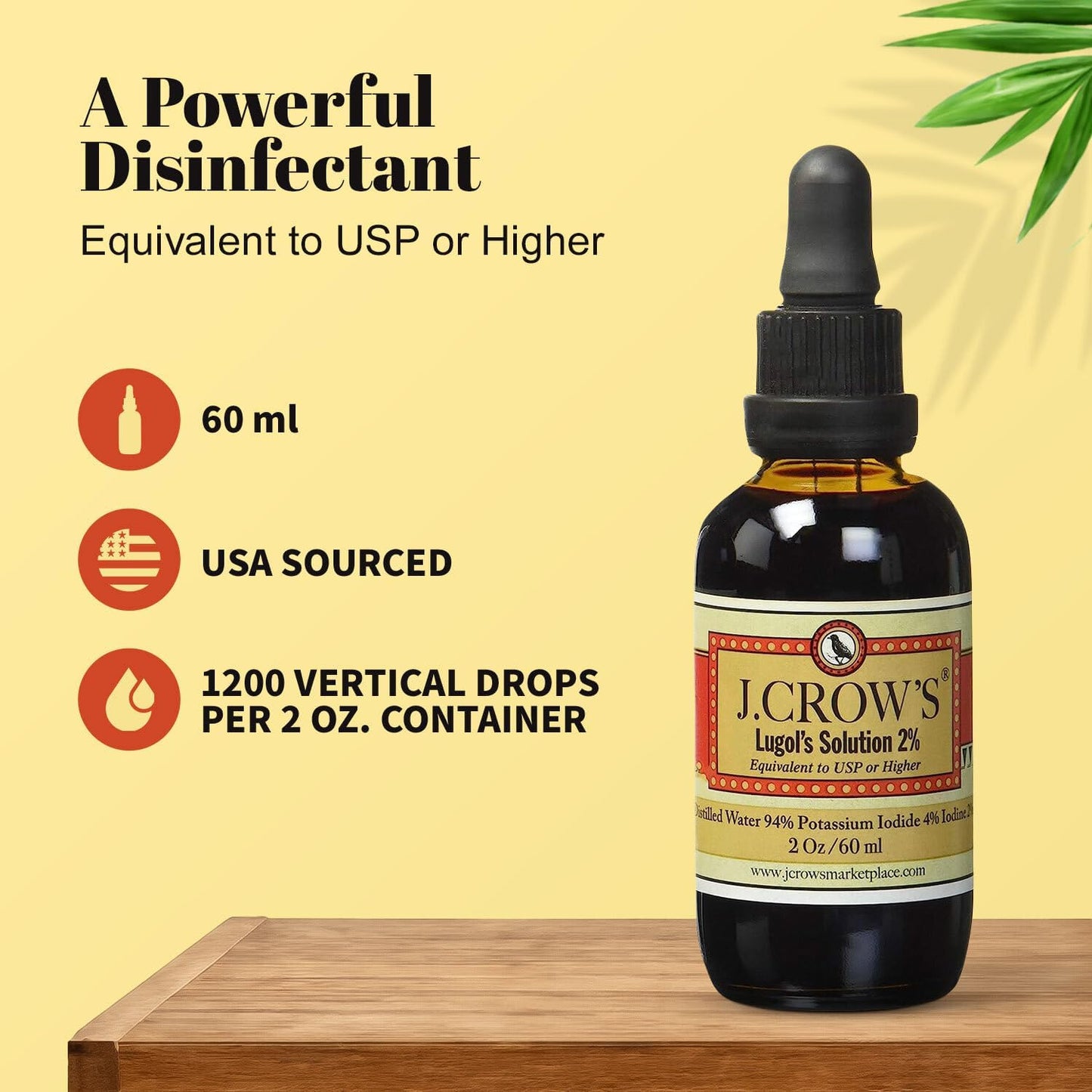 J.Crow's Lugol's Solution 2% Iodine 2oz - 1 Bottle - Buy Now