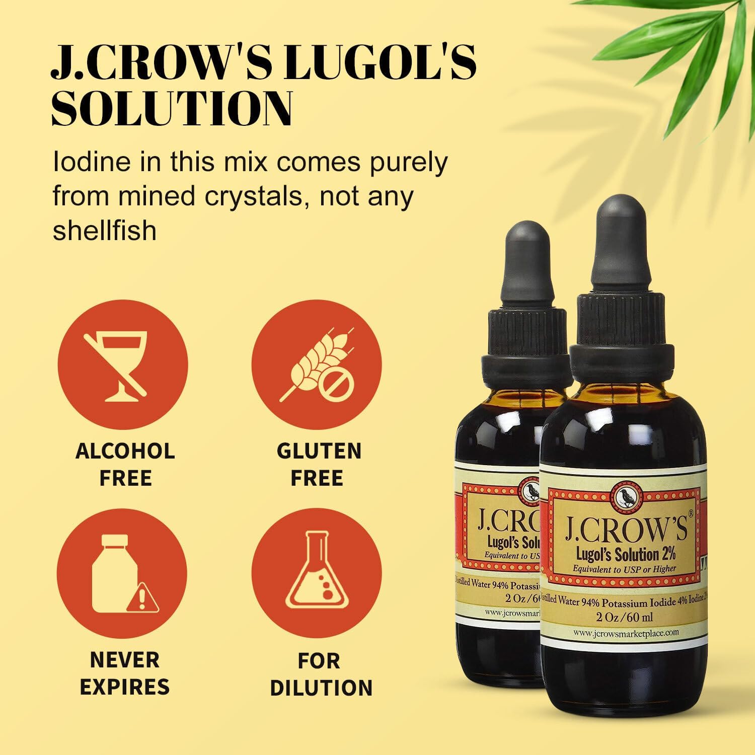 J.Crow's Lugol's Solution 2% Iodine 2oz - 1 Bottle - Buy Now