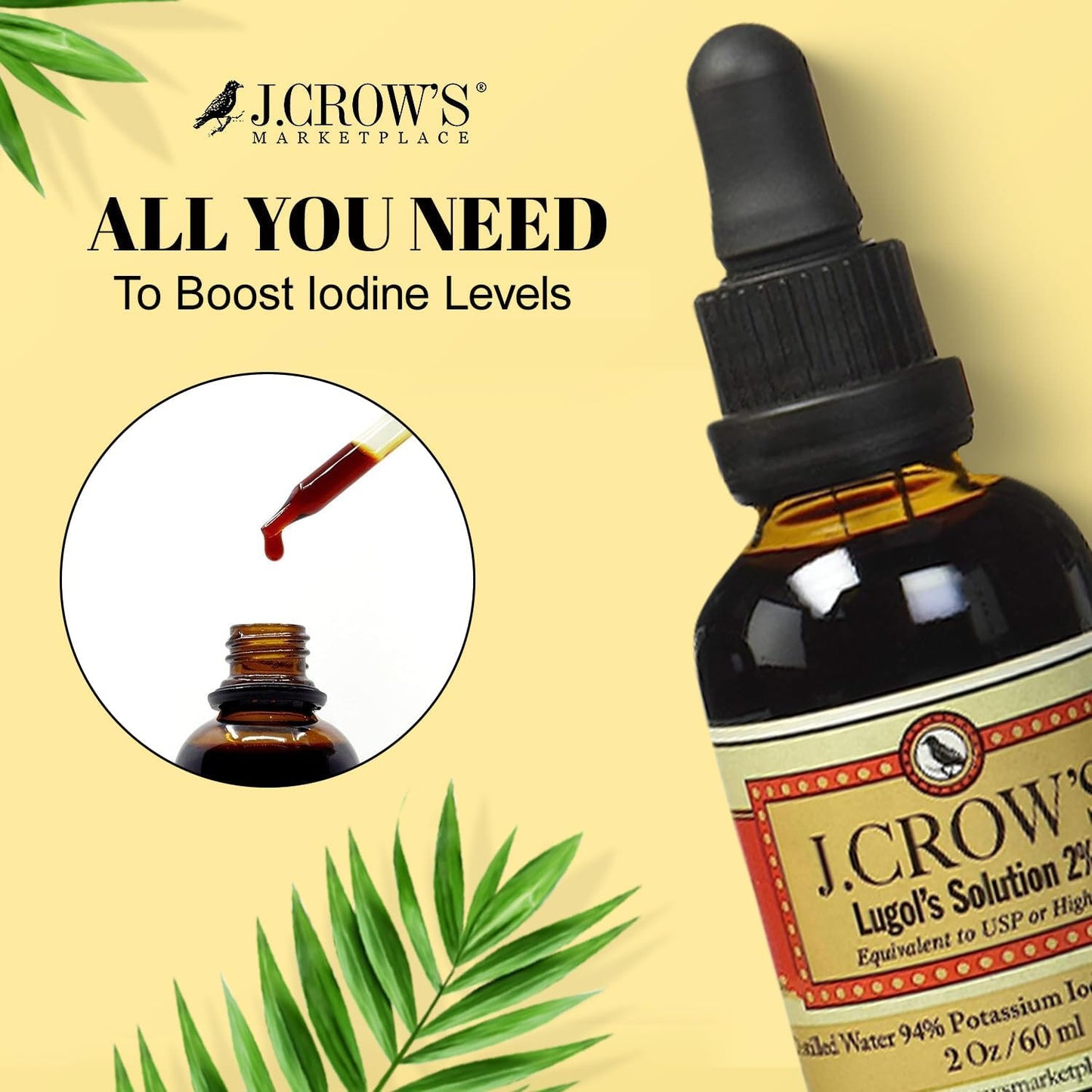 J.Crow's Lugol's Solution 2% Iodine 2oz - 1 Bottle - Buy Now