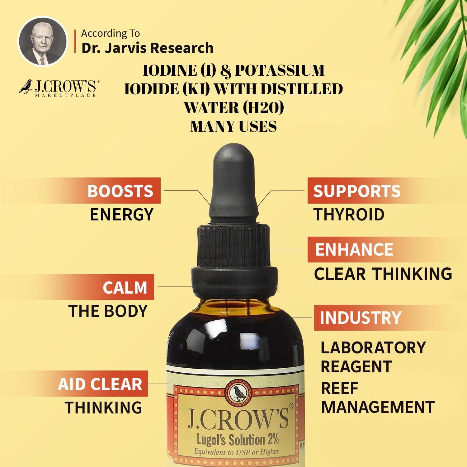J.Crow's Lugol's Solution 2% Iodine 2oz - 1 Bottle - Buy Now