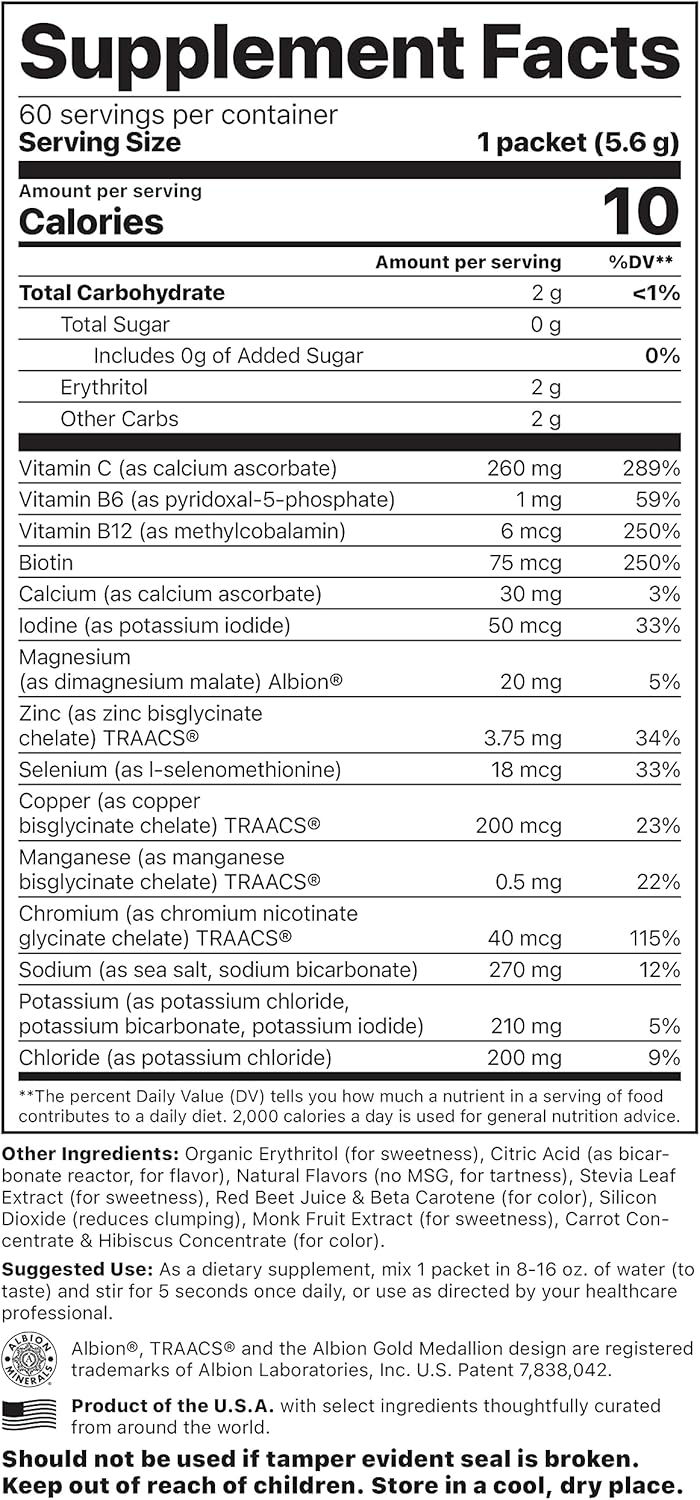 Jigsaw Health Electrolyte Supreme in Fruit Punch Flavor - 60 Packets with Broad Spectrum of Electrolytes and Trace Minerals