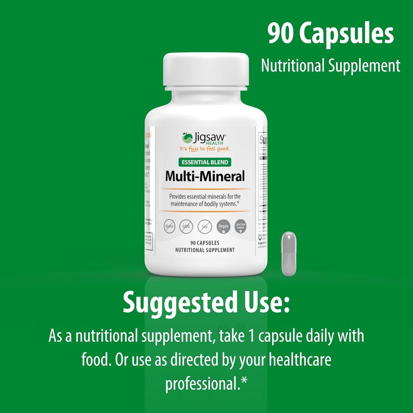 Jigsaw Health Multi-Mineral Essential Blend - 90 Capsules for Optimal Health and Wellness