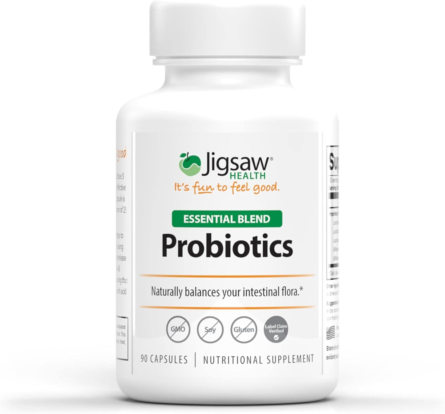 Jigsaw Health Probiotics Essential Blend - 90 Capsules for Gut Health and Immune Support